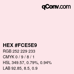 カラーコード: HEX #FCE5E9 | qconv.com