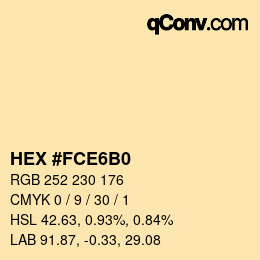 カラーコード: HEX #FCE6B0 | qconv.com