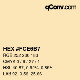 Color code: HEX #FCE6B7 | qconv.com