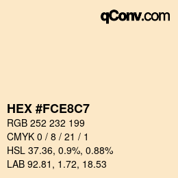 カラーコード: HEX #FCE8C7 | qconv.com
