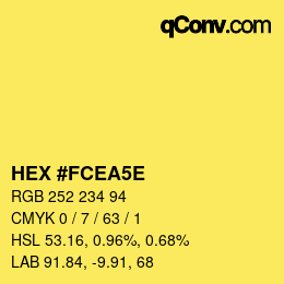 Farbcode: HEX #FCEA5E | qconv.com