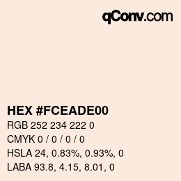 Color code: HEX #FCEADE00 | qconv.com