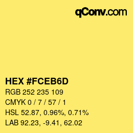 カラーコード: HEX #FCEB6D | qconv.com