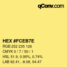 Color code: HEX #FCEB7E | qconv.com