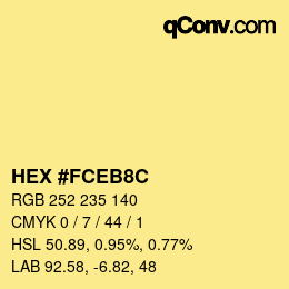 カラーコード: HEX #FCEB8C | qconv.com