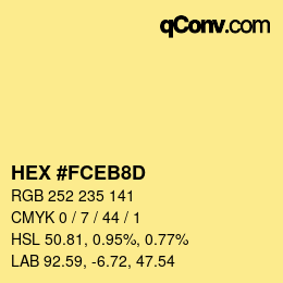 カラーコード: HEX #FCEB8D | qconv.com