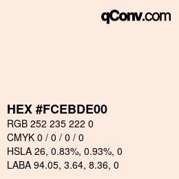 Color code: HEX #FCEBDE00 | qconv.com