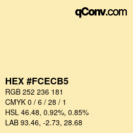 カラーコード: HEX #FCECB5 | qconv.com