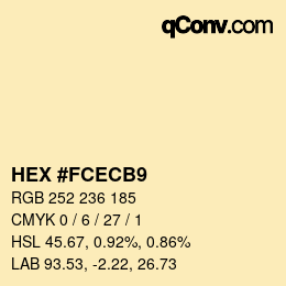 カラーコード: HEX #FCECB9 | qconv.com