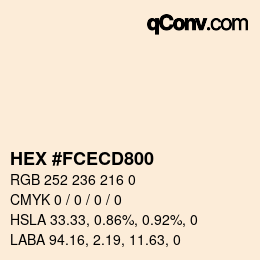 カラーコード: HEX #FCECD800 | qconv.com