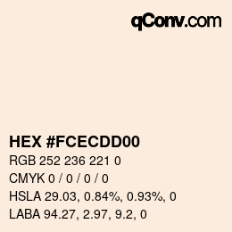 Color code: HEX #FCECDD00 | qconv.com