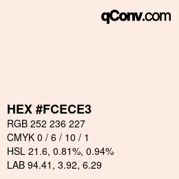 Color code: HEX #FCECE3 | qconv.com