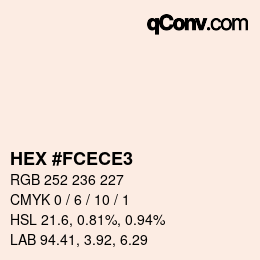 カラーコード: HEX #FCECE3 | qconv.com