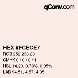 Color code: HEX #FCECE7 | qconv.com