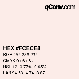 Color code: HEX #FCECE8 | qconv.com