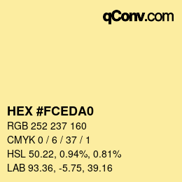 Color code: HEX #FCEDA0 | qconv.com