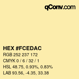 カラーコード: HEX #FCEDAC | qconv.com