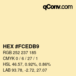 Código de color: HEX #FCEDB9 | qconv.com