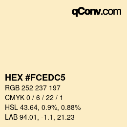 Color code: HEX #FCEDC5 | qconv.com