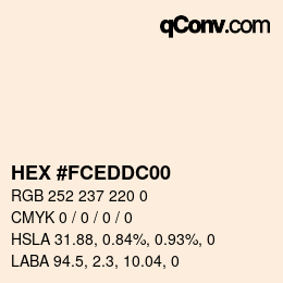 Color code: HEX #FCEDDC00 | qconv.com