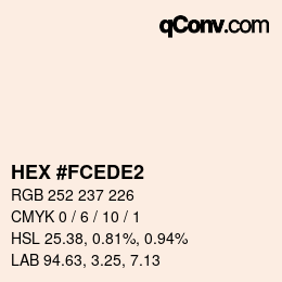 Color code: HEX #FCEDE2 | qconv.com