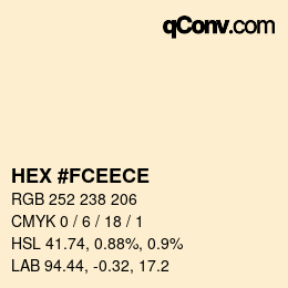 Color code: HEX #FCEECE | qconv.com