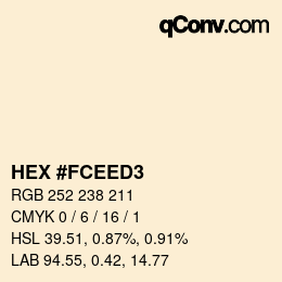 Color code: HEX #FCEED3 | qconv.com