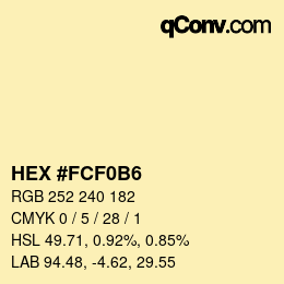 Farbcode: HEX #FCF0B6 | qconv.com