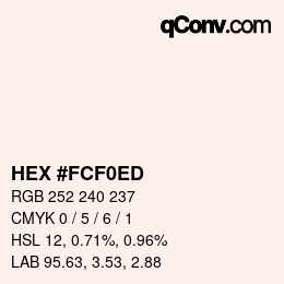 カラーコード: HEX #FCF0ED | qconv.com