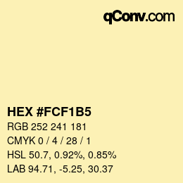 Color code: HEX #FCF1B5 | qconv.com
