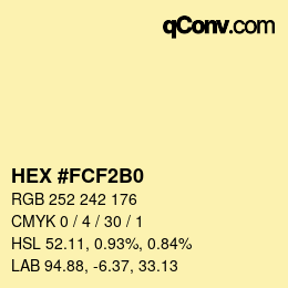 Color code: HEX #FCF2B0 | qconv.com