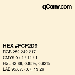 Color code: HEX #FCF2D9 | qconv.com