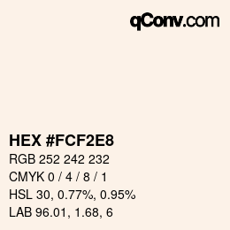 カラーコード: HEX #FCF2E8 | qconv.com