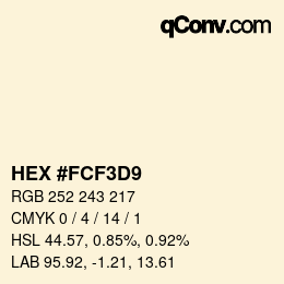 Color code: HEX #FCF3D9 | qconv.com