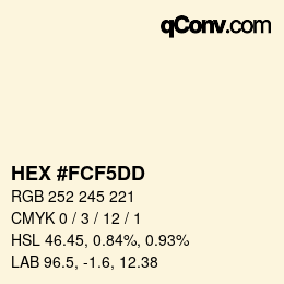 Farbcode: HEX #FCF5DD | qconv.com