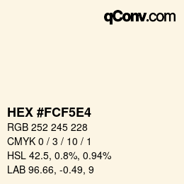 Color code: HEX #FCF5E4 | qconv.com