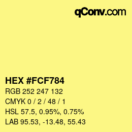 Color code: HEX #FCF784 | qconv.com