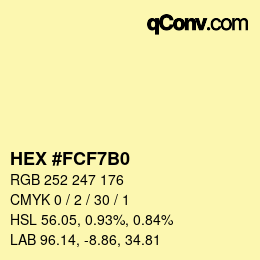 Color code: HEX #FCF7B0 | qconv.com