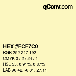 カラーコード: HEX #FCF7C0 | qconv.com