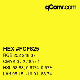 Color code: HEX #FCF825 | qconv.com