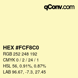 Color code: HEX #FCF8C0 | qconv.com