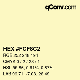 Color code: HEX #FCF8C2 | qconv.com