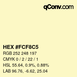 カラーコード: HEX #FCF8C5 | qconv.com