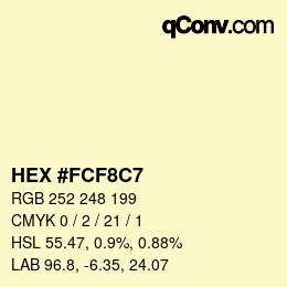 Color code: HEX #FCF8C7 | qconv.com