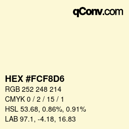 Color code: HEX #FCF8D6 | qconv.com