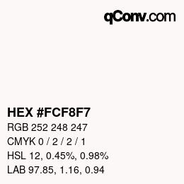 Color code: HEX #FCF8F7 | qconv.com