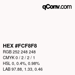 Color code: HEX #FCF8F8 | qconv.com