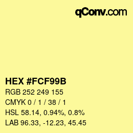 Color code: HEX #FCF99B | qconv.com