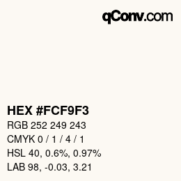 Color code: HEX #FCF9F3 | qconv.com