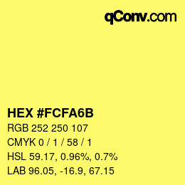 カラーコード: HEX #FCFA6B | qconv.com